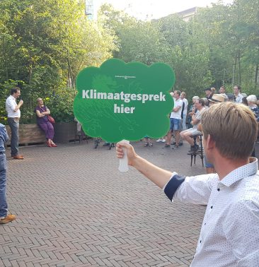 Klimaatgesprek in binnenstad van Leeuwarden